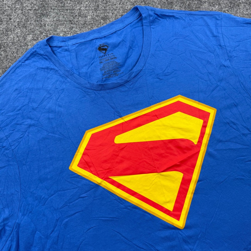 DC Comics Superman T-Shirt 3XL Blue Graphic Logo Short Sleeve Mens